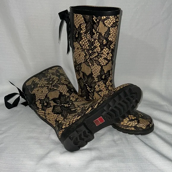 Henry Ferrera Laced Rain Boots - Picture 3 of 4